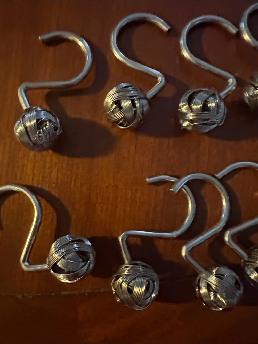 Decorative Shower Curtain Hooks - Bronze Twisted Knot (Set of 10)